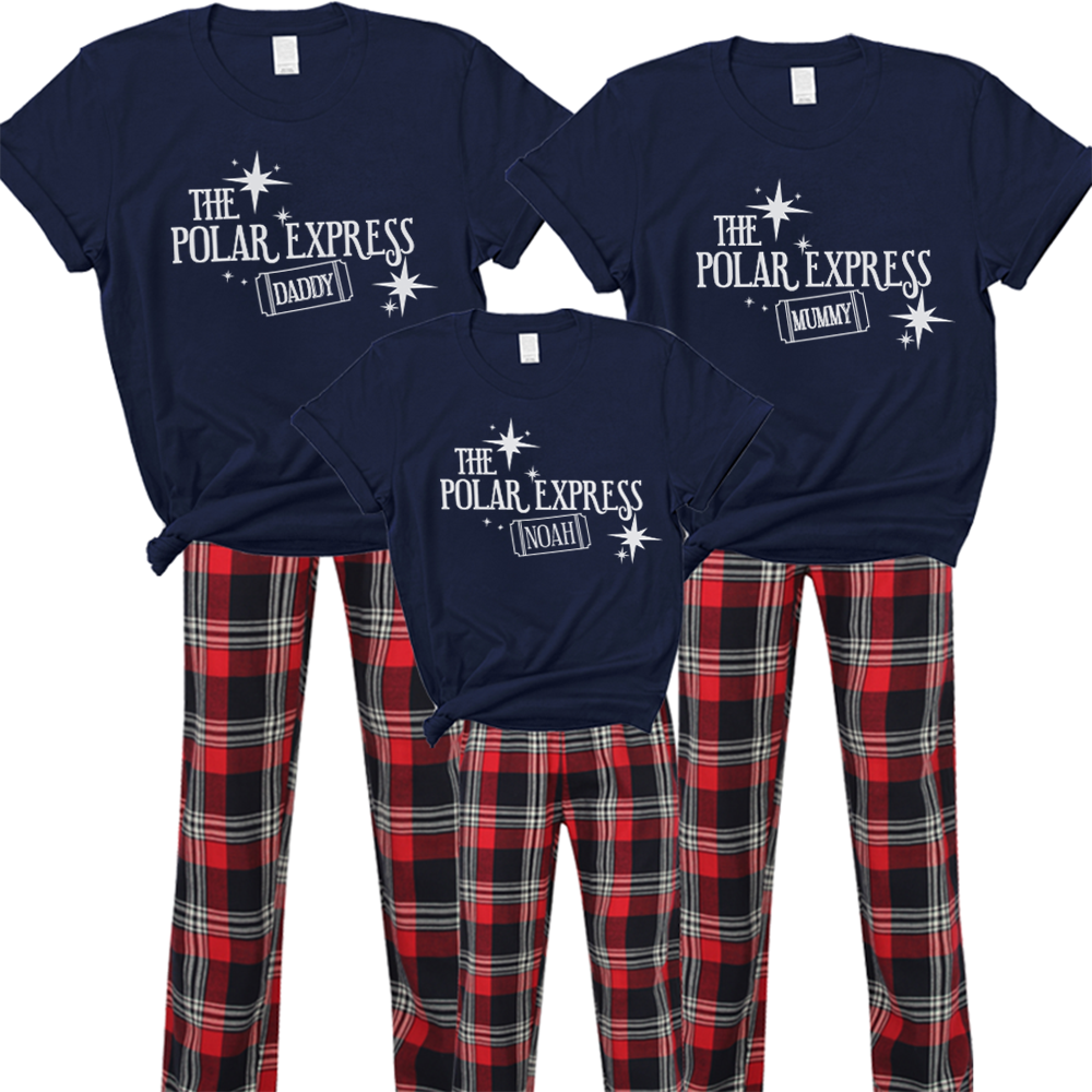 The Polar Express Personalised Whole Family Yuletide Pyjama Tee and Pant Set