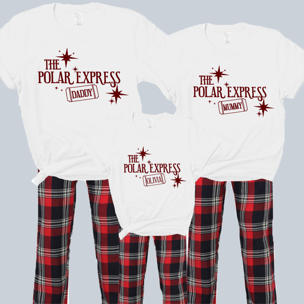 The Polar Express Personalised Whole Family Yuletide Pyjama Tee and Pant Set