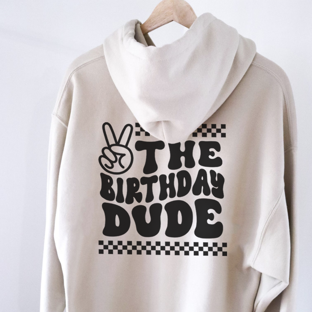 Birthday Dude Front & Back Graphic Kids Hoodie