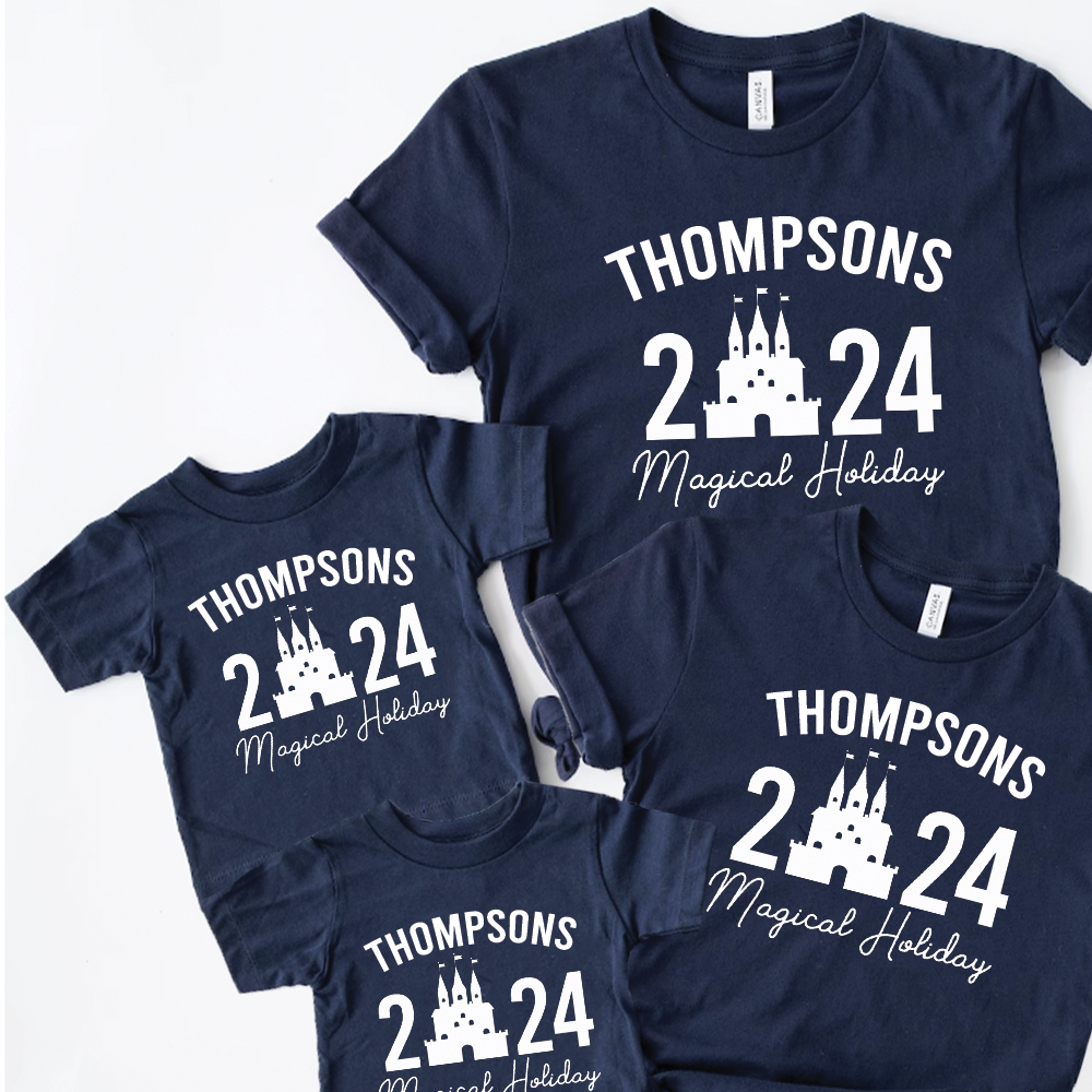 Family Magical Trip Personalised Name & Year T-Shirts