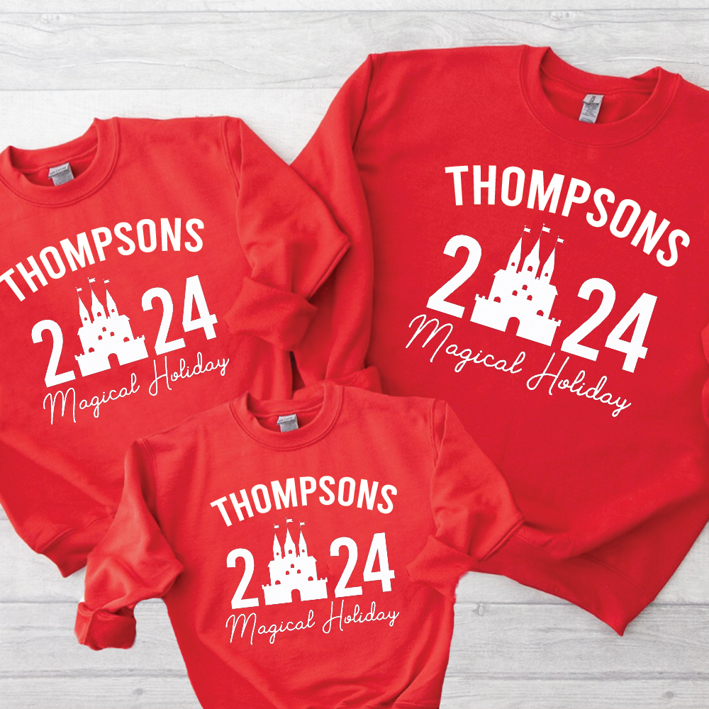 Family Magical Trip Personalised Name & Year Sweatshirts
