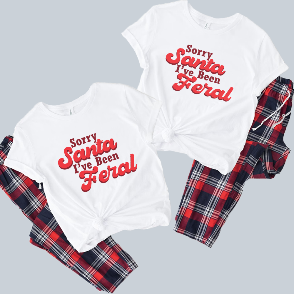 Sorry Santa, I've Been Feral Kids Yuletide Pyjama Set