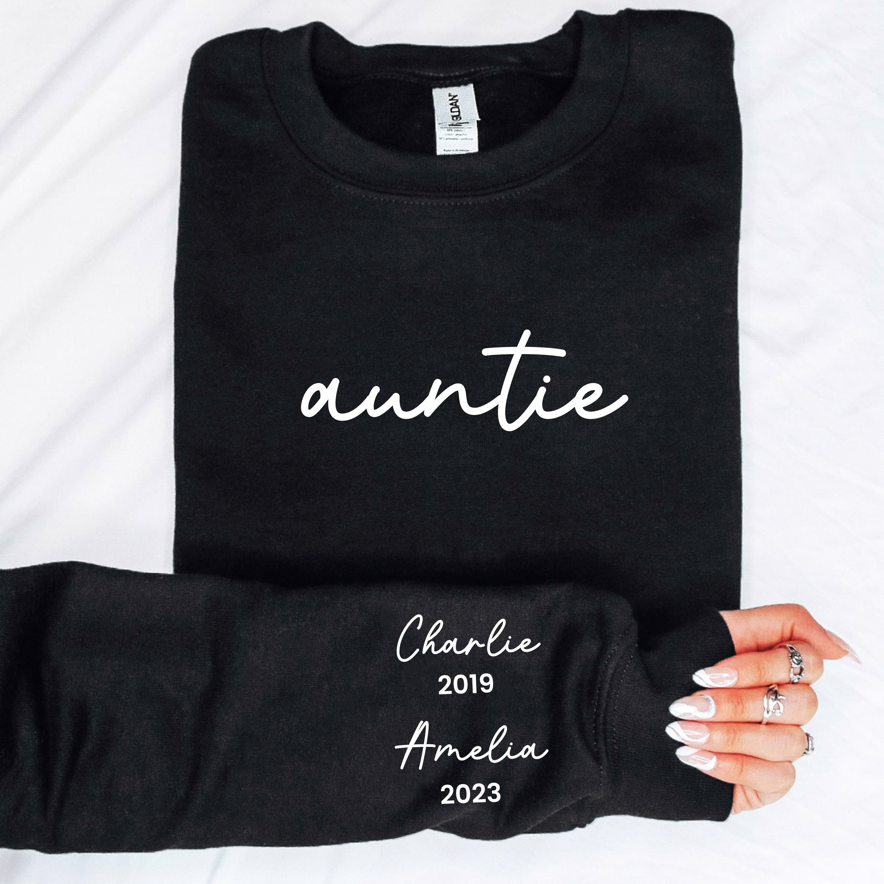 On My Sleeve Personalised Auntie Sweatshirt