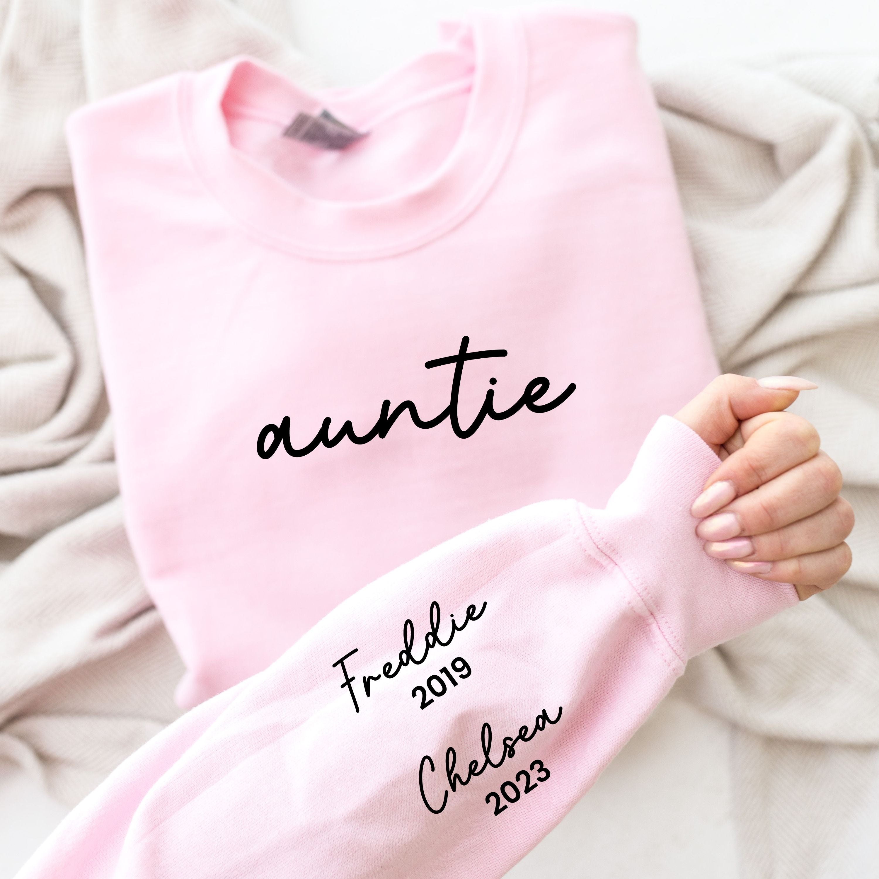 On My Sleeve Personalised Auntie Sweatshirt