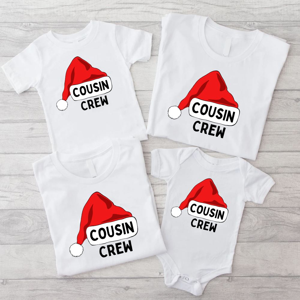 Cousin Crew Santa Matching Christmas T-Shirts & Baby Vests