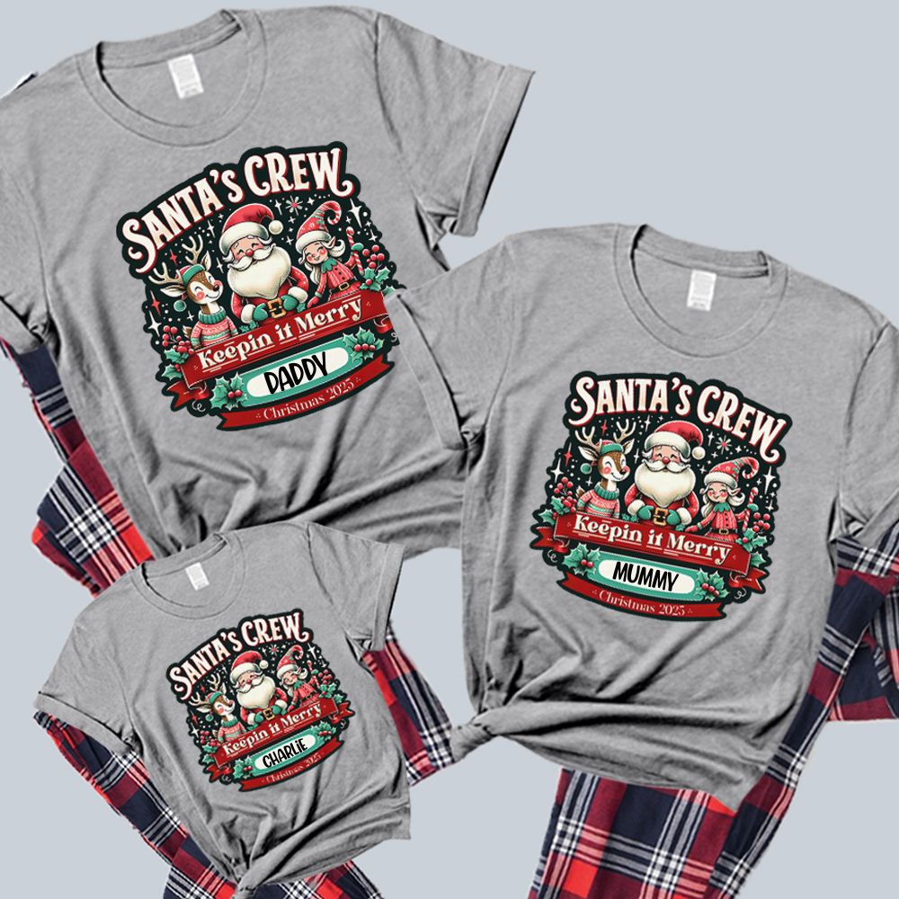 Keepin' It Merry Santa's Crew Yuletide Pyjama Set- Grey