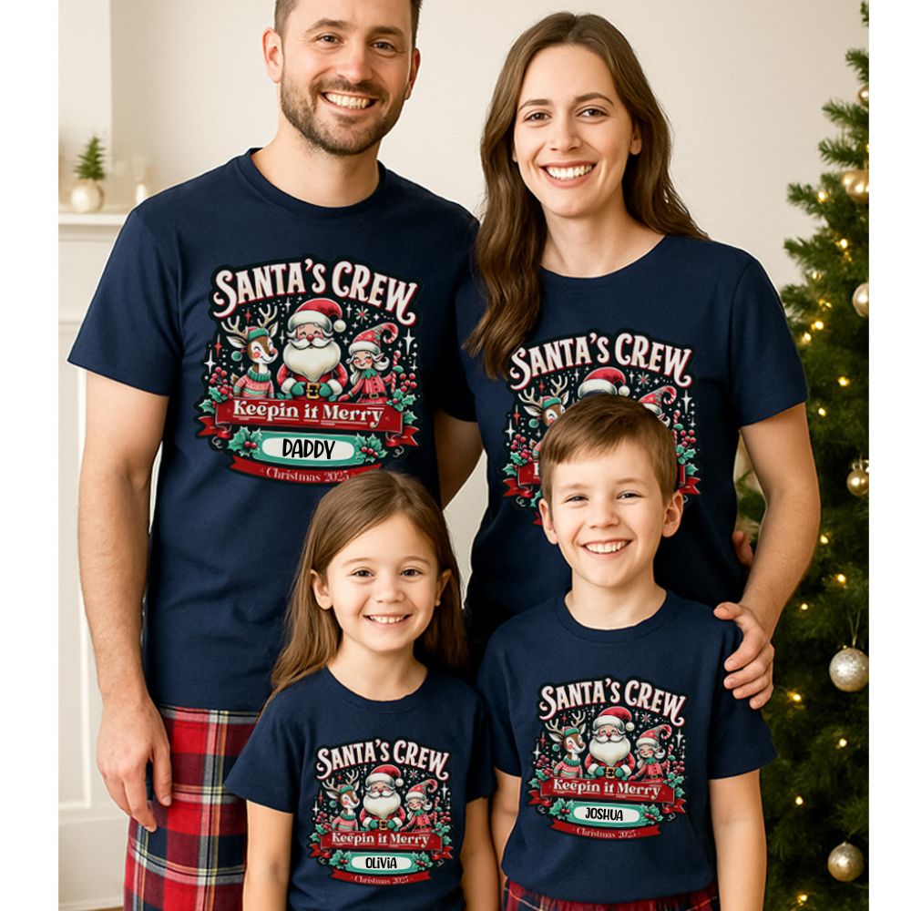 Keepin' It Merry Santa's Crew Yuletide Pyjama Set- Navy