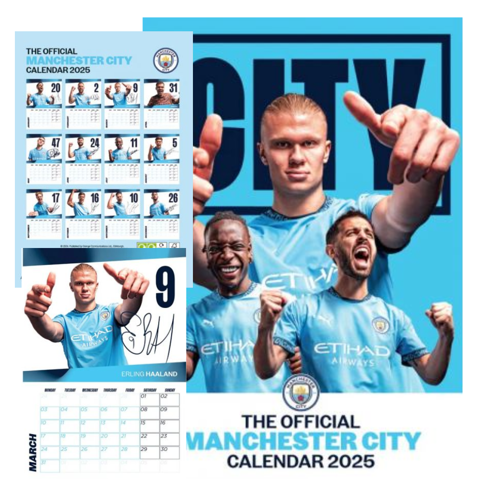 Manchester City Official 2025 A3 Calendar