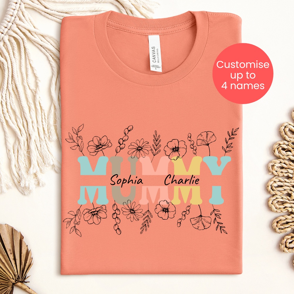 Mummy Wildflower Personalised T-Shirt