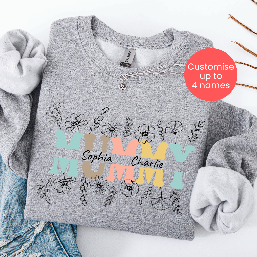 Mummy Wildflower Personalised Sweatshirt