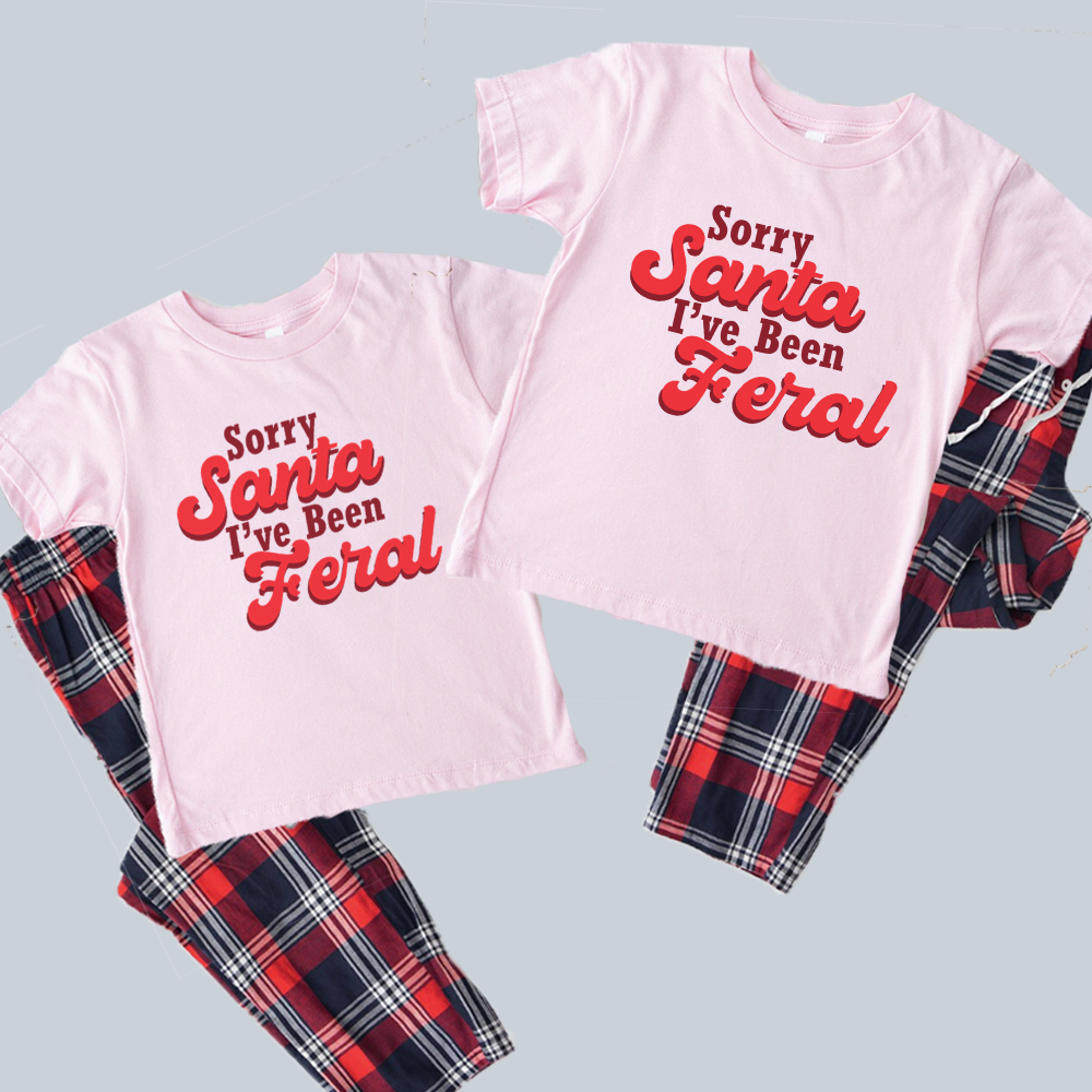 Sorry Santa, I've Been Feral Kids Yuletide Pyjama Set