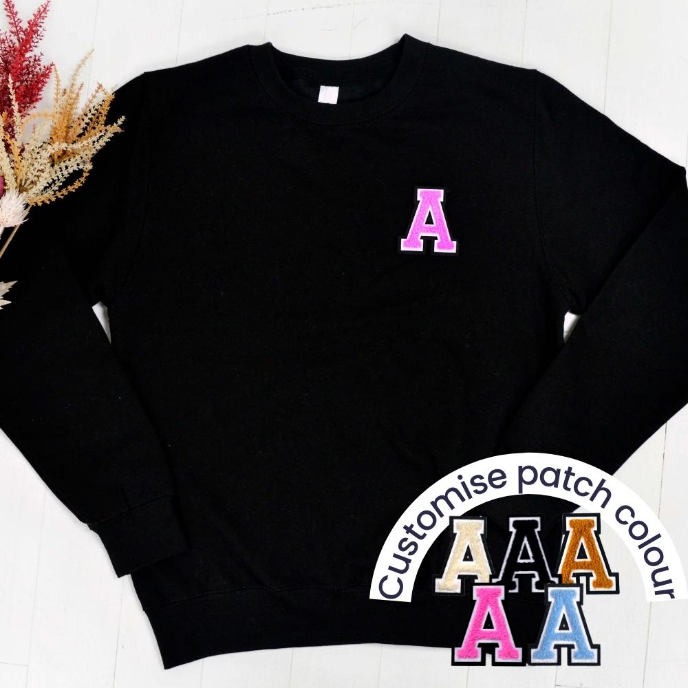 Patch 22 Adults Black Initial Sweatshirt