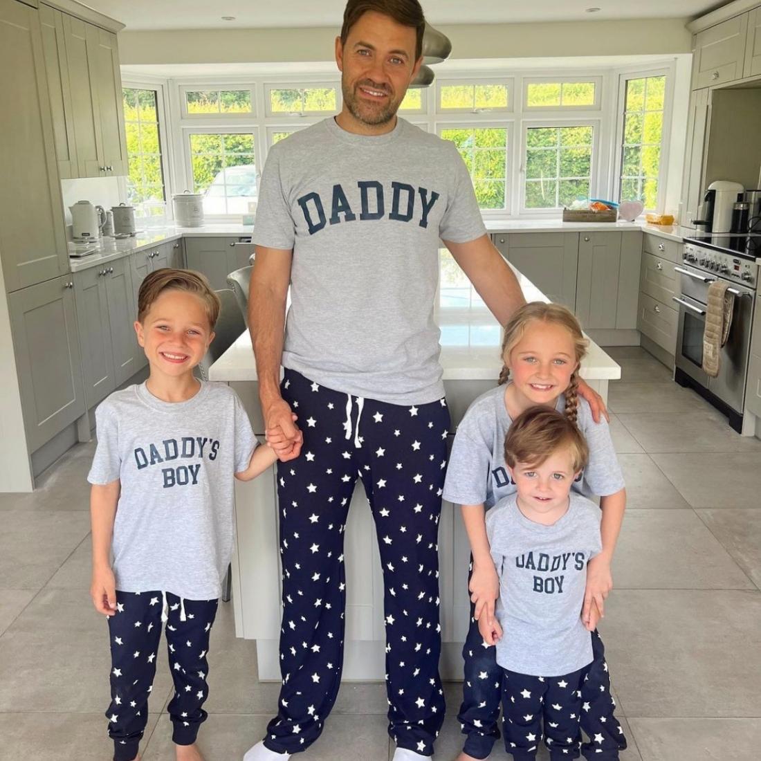 Daddy & Daddy's Boy College Matching Star Pyjamas - Grey/Navy