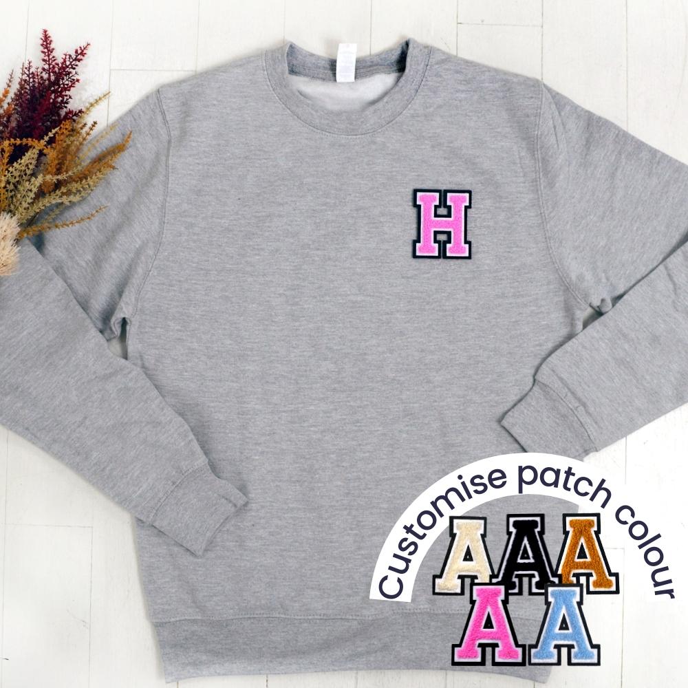 Patch 22 Adults Heather Grey Initial Sweatshirt