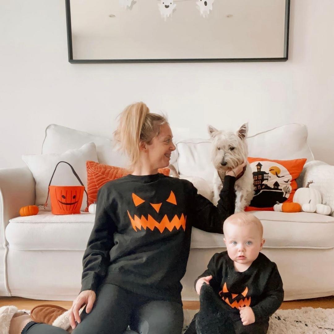 Halloween Pumpkin Family Matching Sweaters - Black (MRK X)