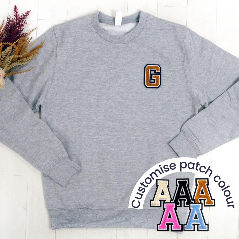 Patch 22 Adults Heather Grey Initial Sweatshirt