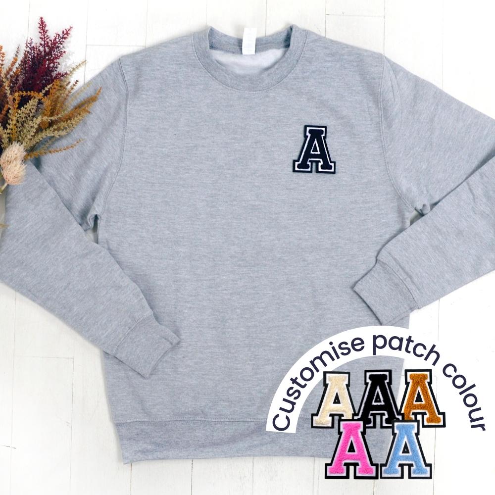 Patch 22 Adults Heather Grey Initial Sweatshirt