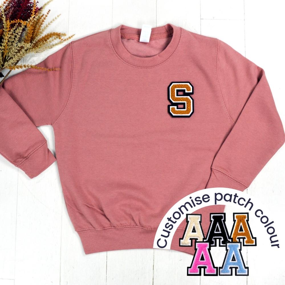 Patch 22 Kids Dusty Pink Initial Sweatshirt