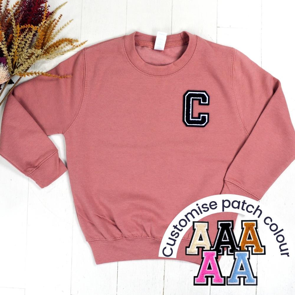 Patch 22 Kids Dusty Pink Initial Sweatshirt