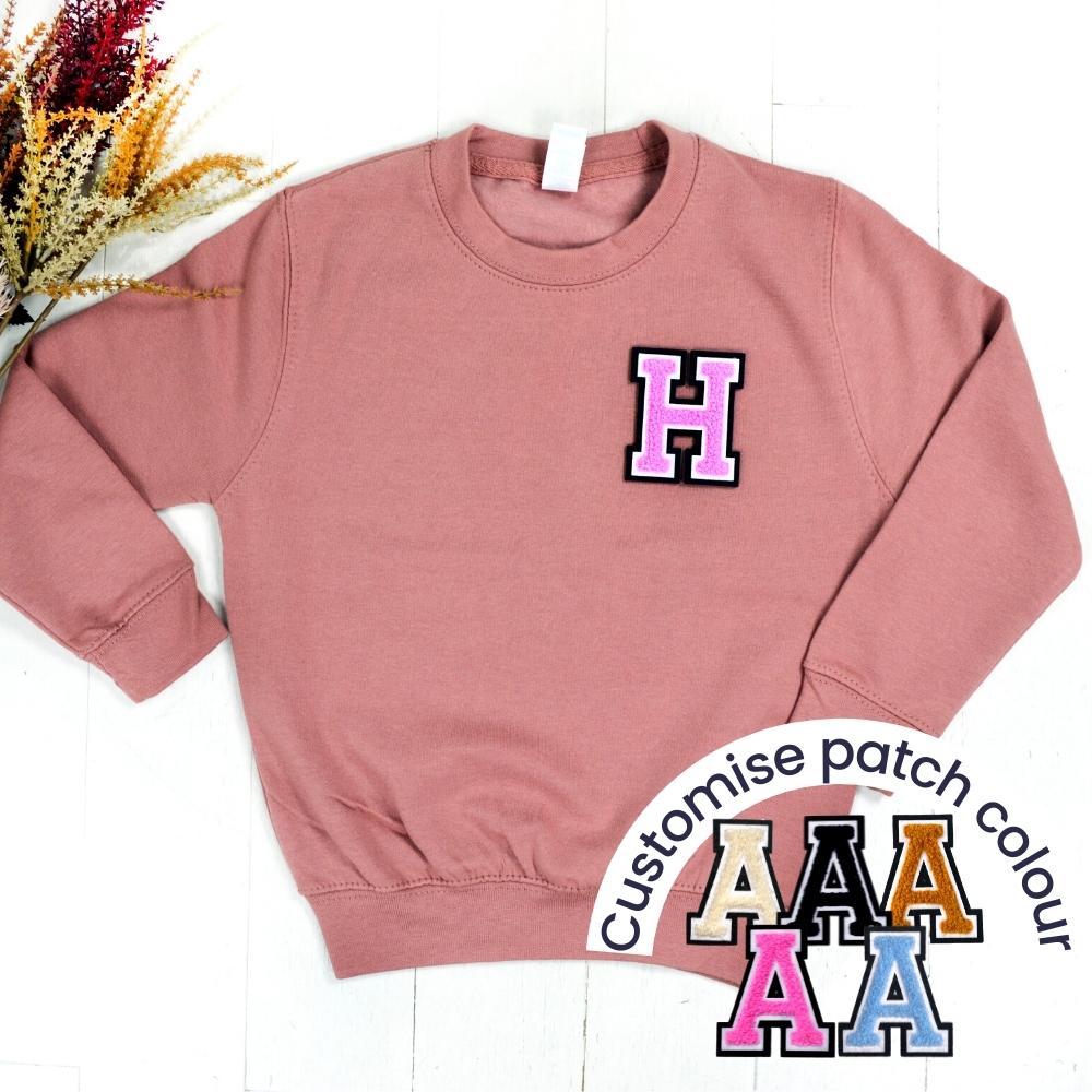 Patch 22 Kids Dusty Pink Initial Sweatshirt