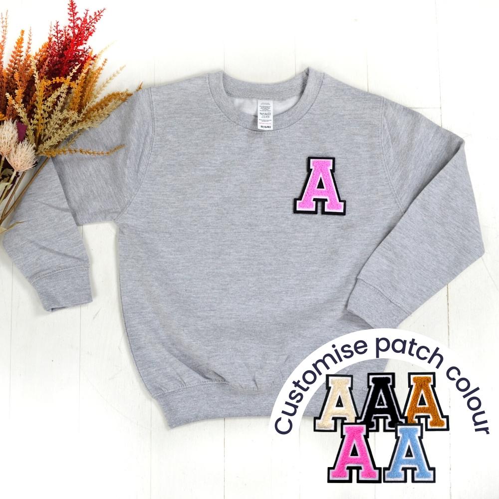 Patch 22 Kids Heather Grey Initial Sweatshirt