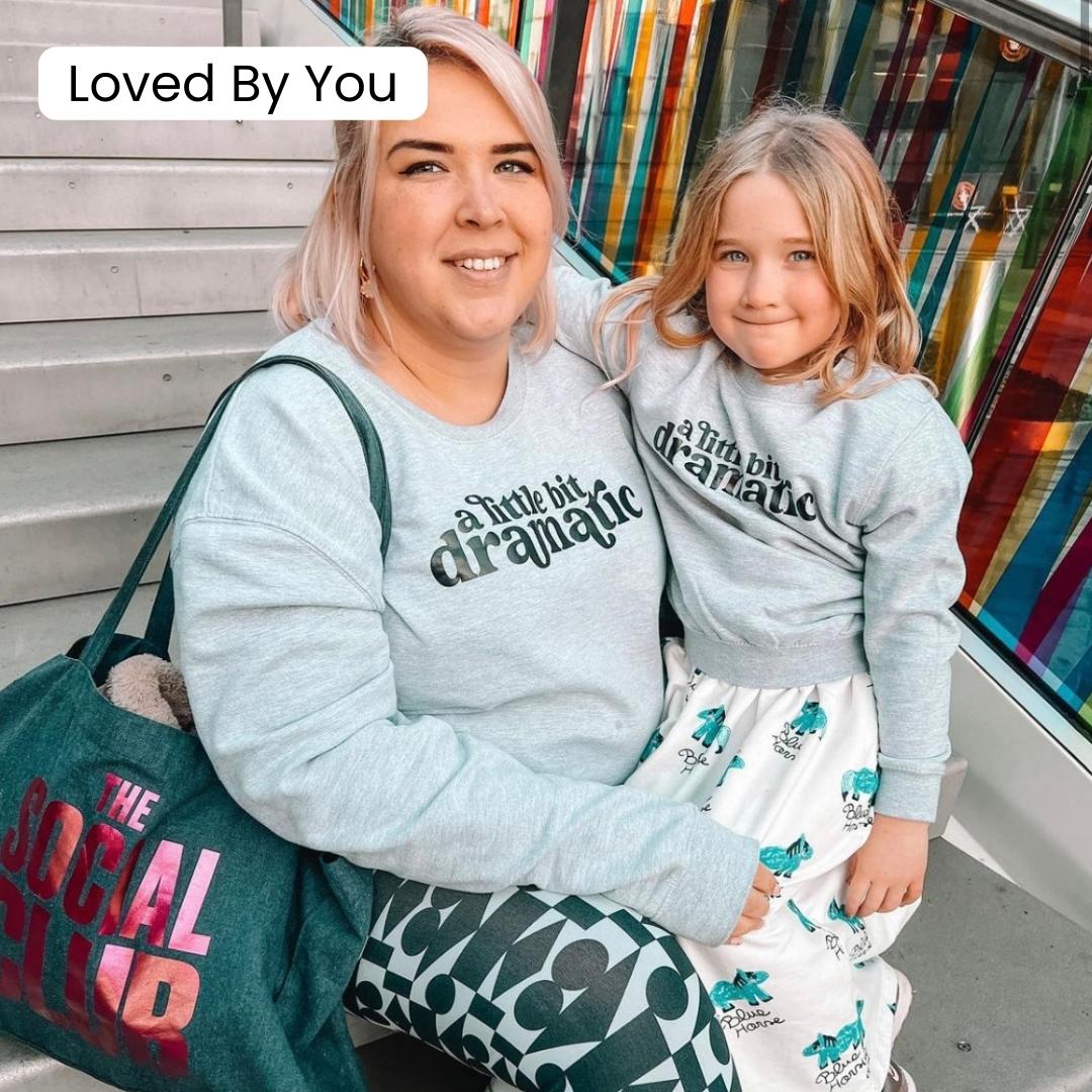 Little Bit Dramatic Mum & Kid Matching Grey Sweatshirts