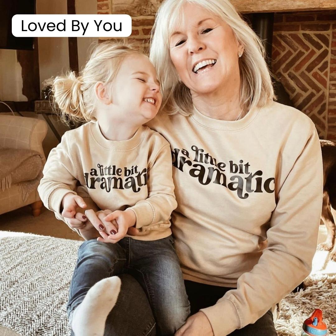 Little Bit Dramatic Mum & Kid Matching Desert Sand Sweatshirts