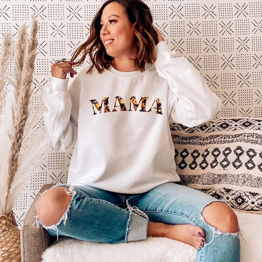 Mama Autumn Floral Print Sweatshirt