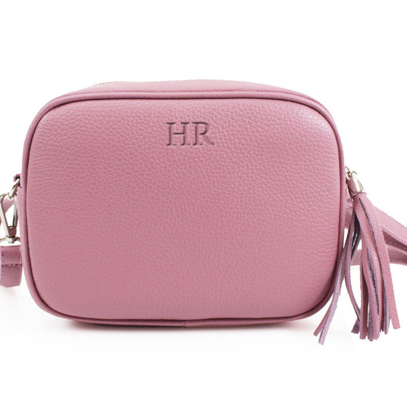 Personalised Leather Tonal Embossed Crossbody Bag