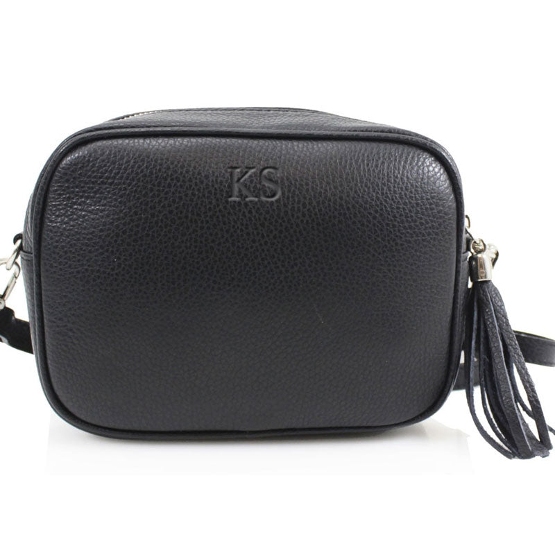 Personalised Leather Tonal Embossed Crossbody Bag