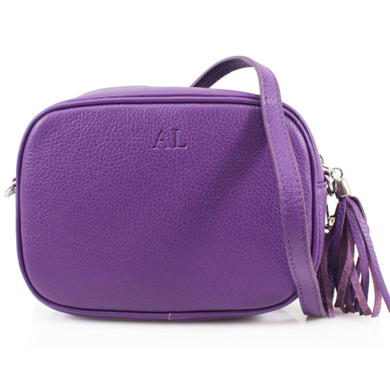 Personalised Leather Tonal Embossed Crossbody Bag