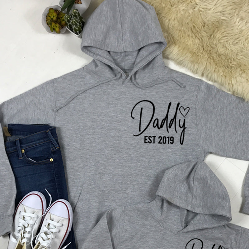 Daddy & Daddy's Girl Established Matching Heather Grey Hoodies (MRK X)
