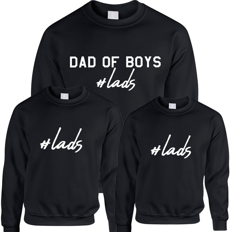Hashtag Lads- Dad Of Boys & Matching Kids Sweatshirts