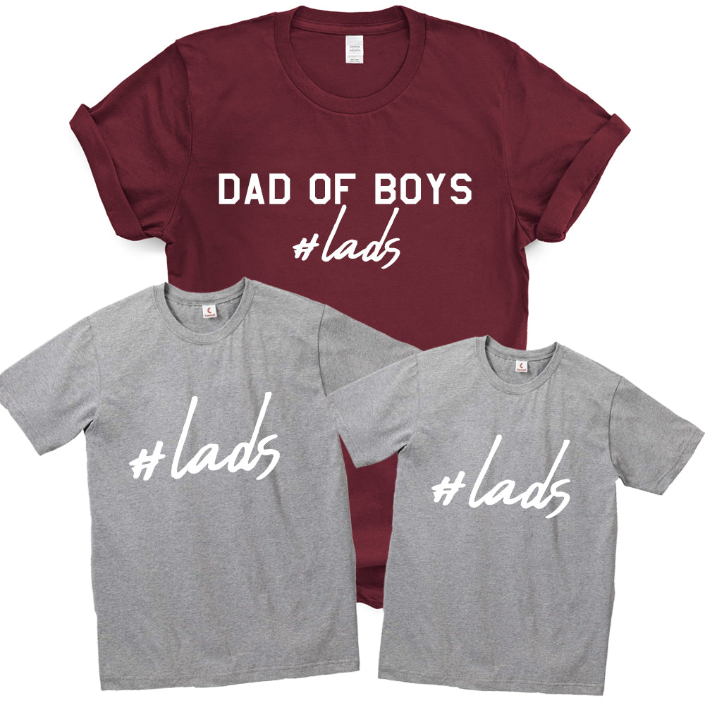 Hashtag Lads- Dad Of Boys & Matching Kids T-Shirts