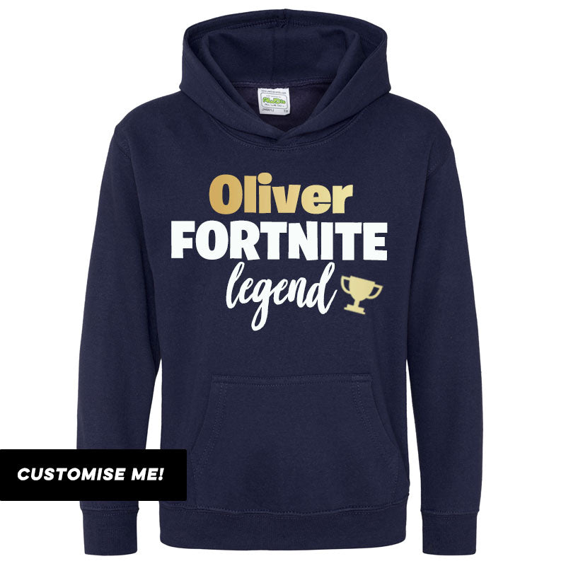 Personalised Gaming Legend Kids Hoodie (MRK X)