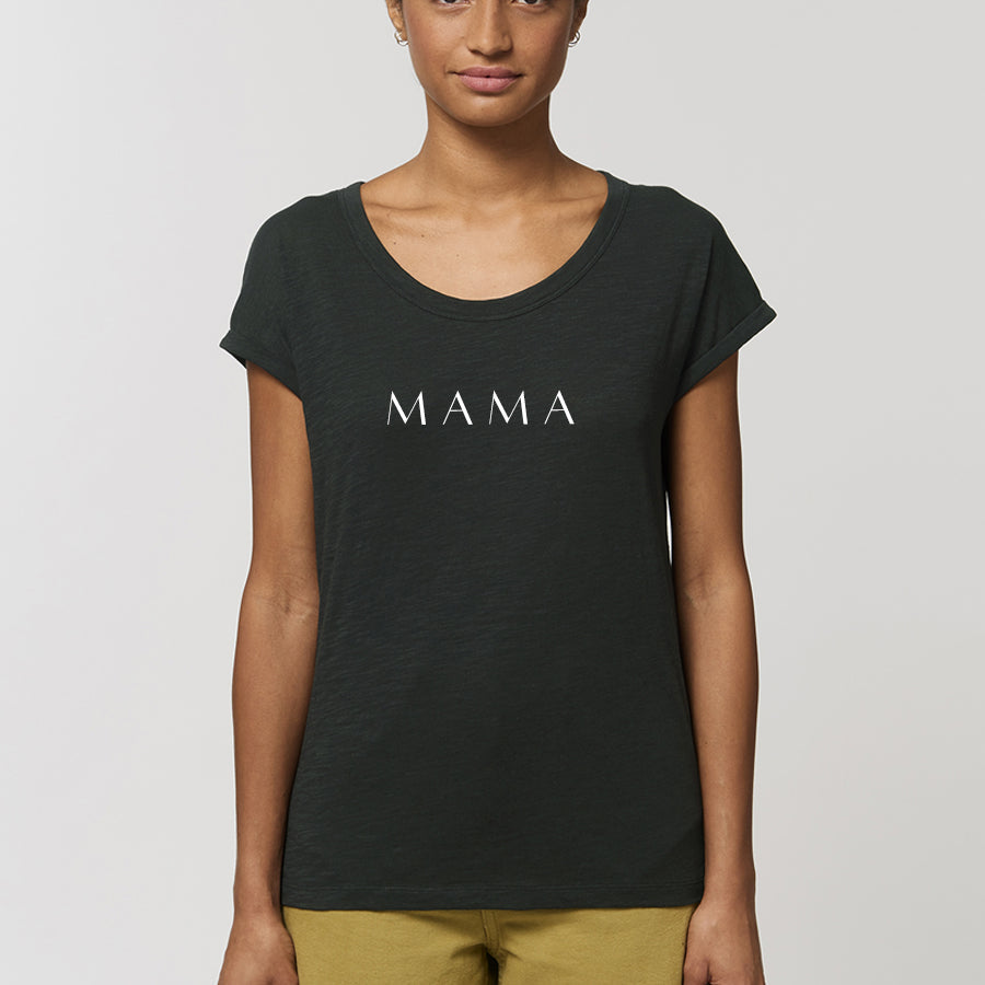 Lounge Mama Roll-Sleeve Slub T-Shirt