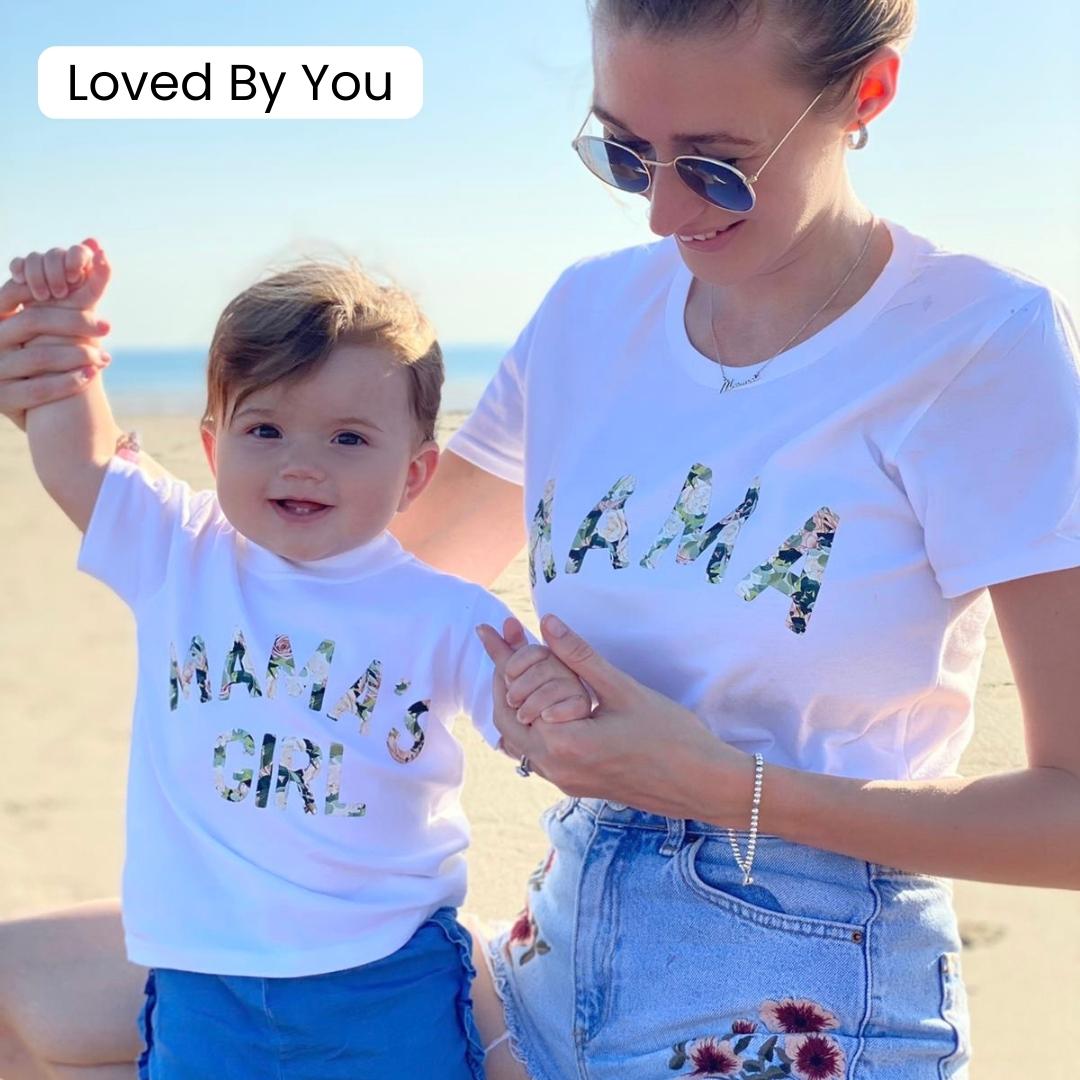 Mama & Mama's Girl Floral Matching White T-Shirts