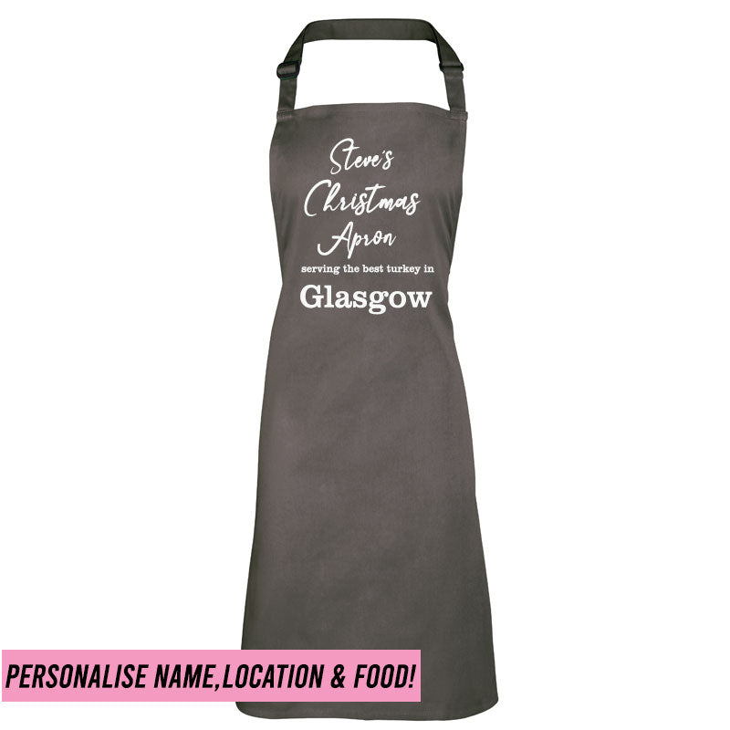 Personalised 'Serving The Best' Christmas Apron (MRK X)