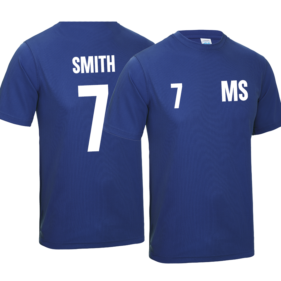 Personalised Glory Initial & Number Back Poly Tee  (MRK X)