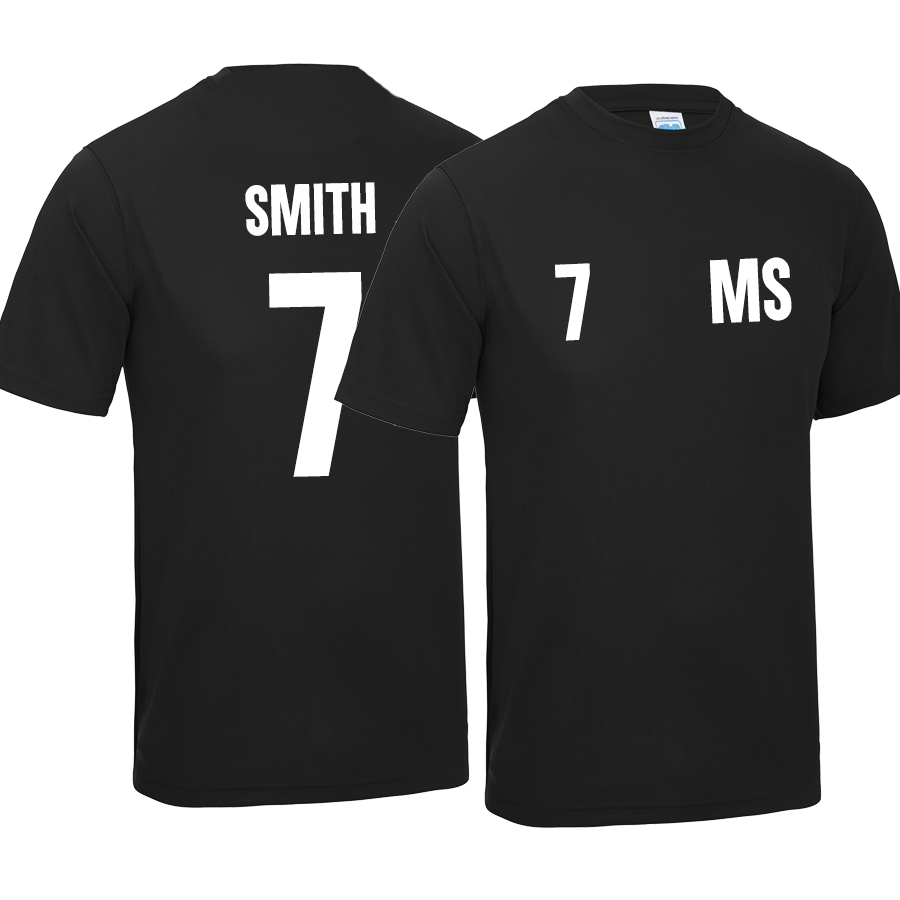 Personalised Glory Initial & Number Back Poly Tee  (MRK X)