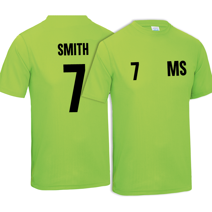 Personalised Glory Initial & Number Back Poly Tee  (MRK X)