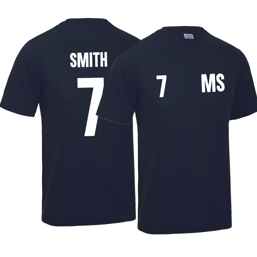 Personalised Glory Initial & Number Back Poly Tee  (MRK X)