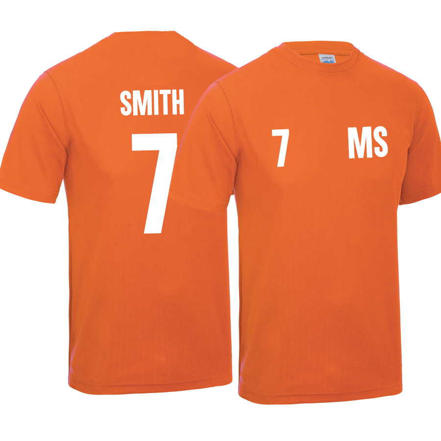 Personalised Glory Initial & Number Back Poly Tee  (MRK X)