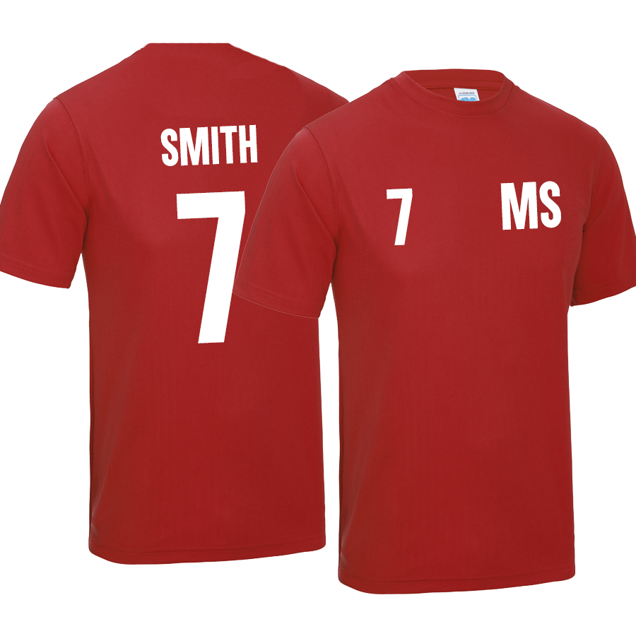 Personalised Glory Initial & Number Back Poly Tee  (MRK X)