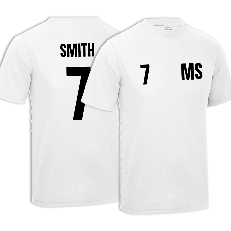 Personalised Glory Initial & Number Back Poly Tee  (MRK X)