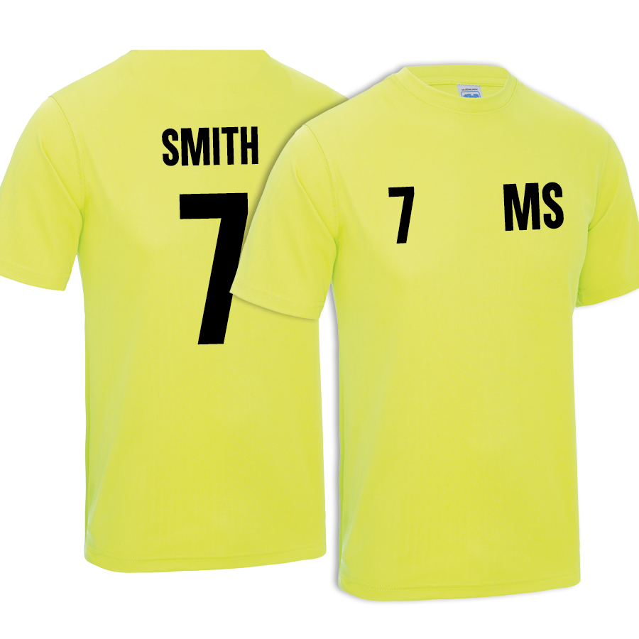 Personalised Glory Initial & Number Back Poly Tee  (MRK X)