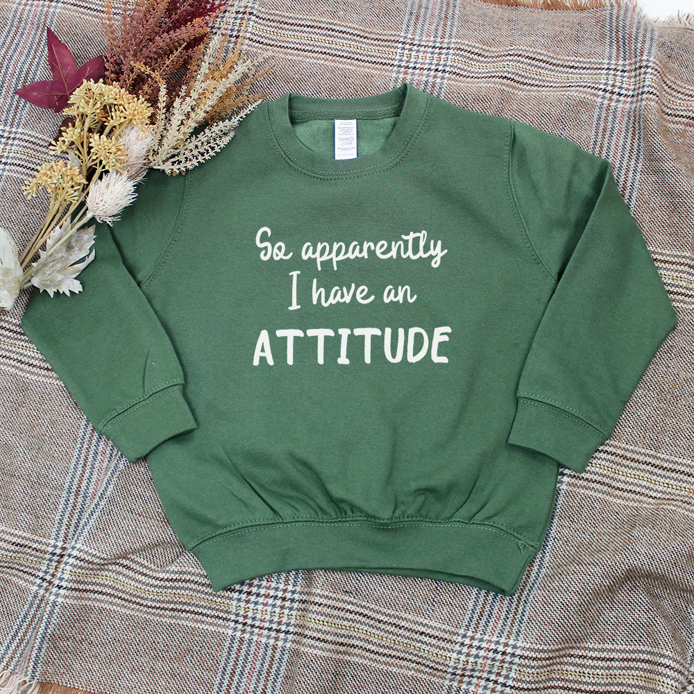 Apparently I Have An Attitude Kids Sweatshirt