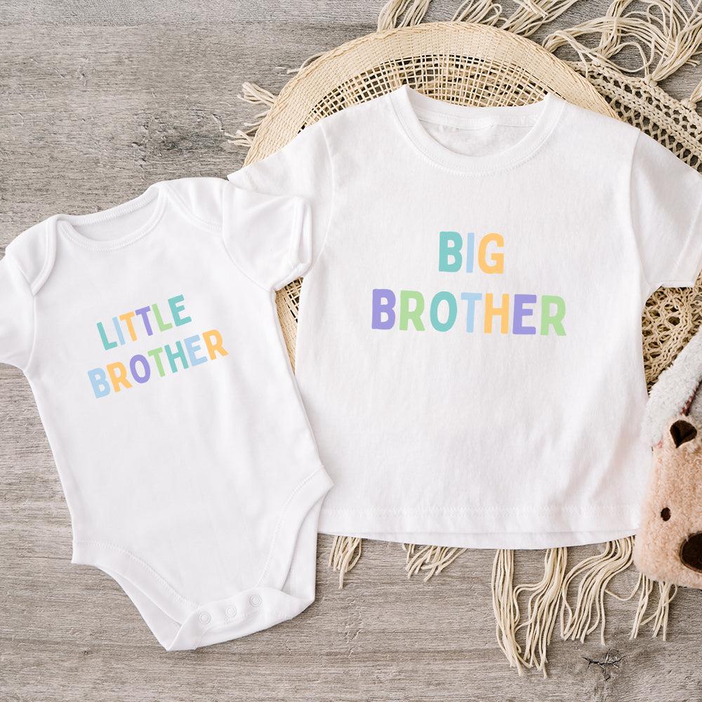 Big Brother & Little Brother Pastel Matching T-Shirt/Baby Vest