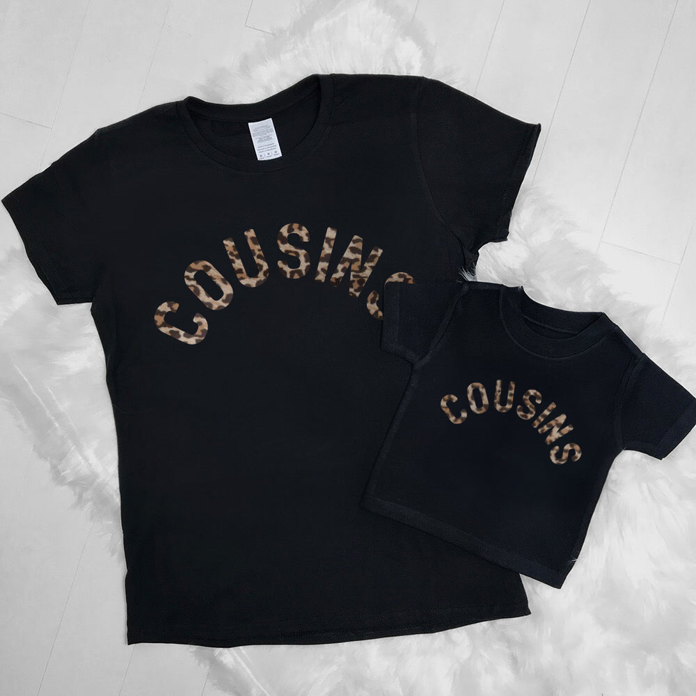 Cousins Leopard Black T-Shirts (MRK X)