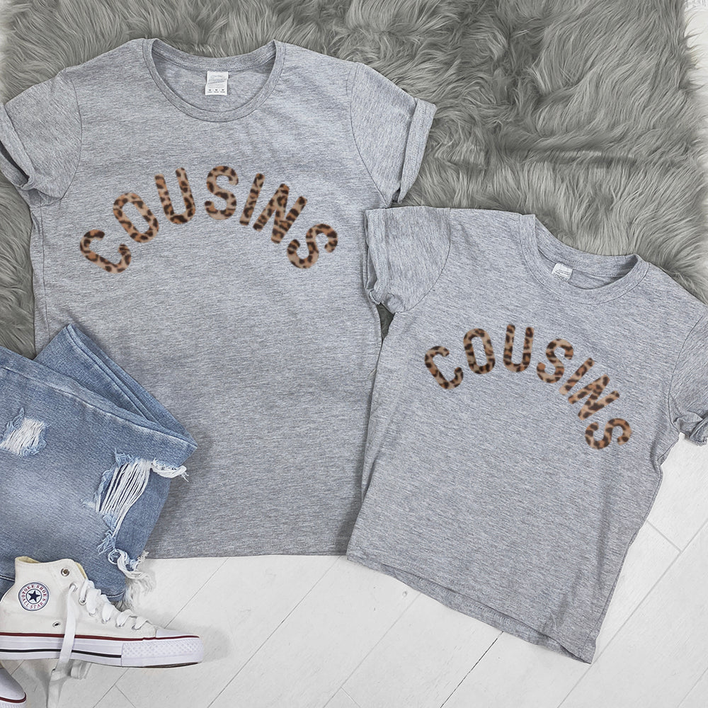 Cousins Leopard Heather Grey T-Shirts (MRK X)